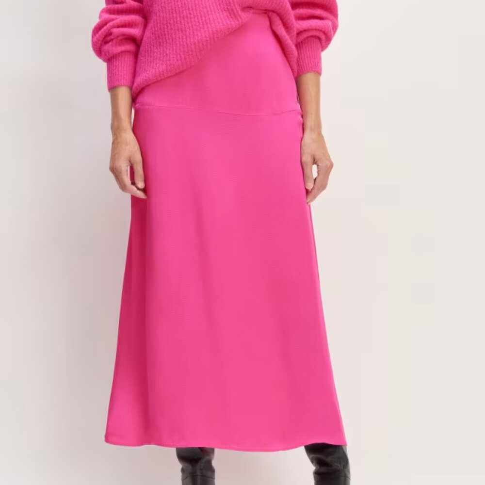 Everlane Hot Pink A-Line Midi Skirt